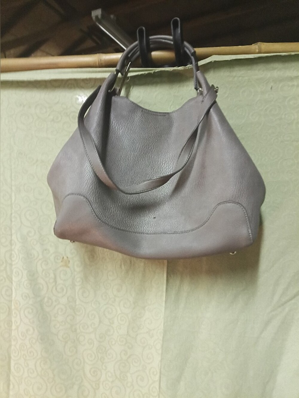Sondra Roberts Squared Vegan Leather Double Handle Shoulder Bag in Tan Large